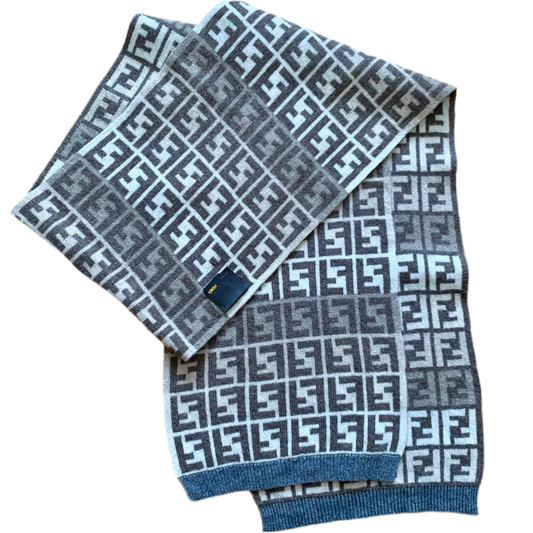Authentic Fendi monogram women’s wool and cashmere scarf