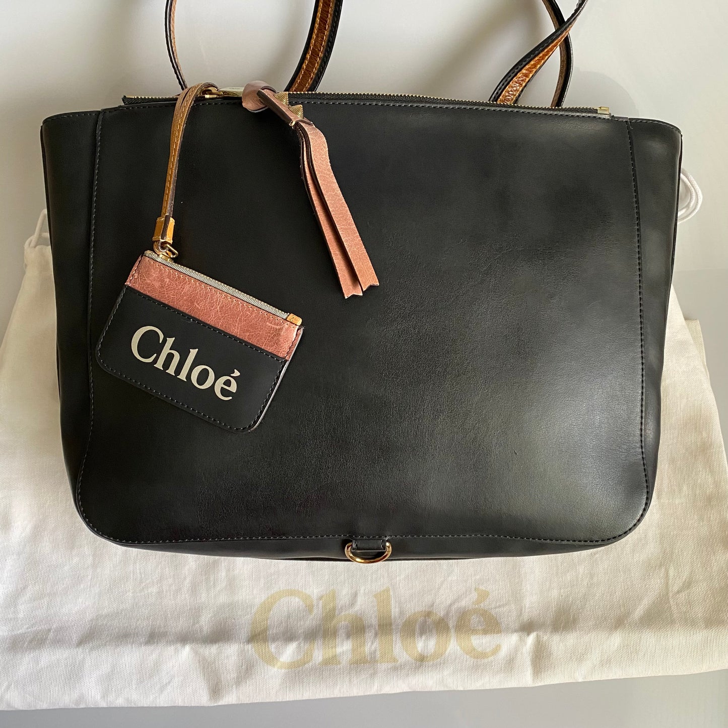 Chloe black leather sam tote bag Authentic with coa dust bag card