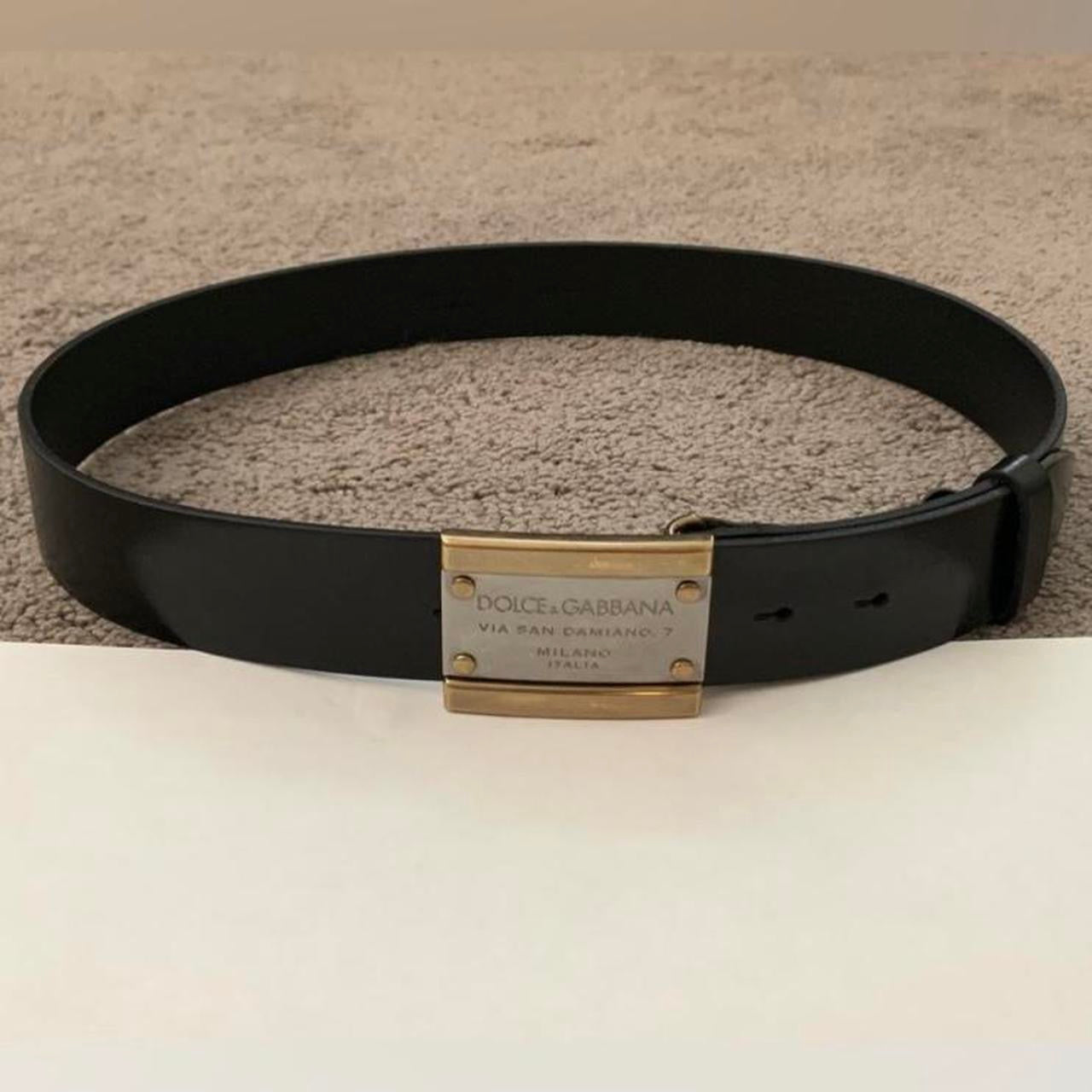 Authentic Dolce & Gabbana unisex black leather belt size 90 cm/36” with dust bag
