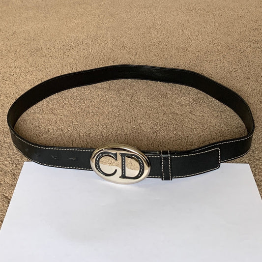D1018 Christian Dior unisex 90 cm 36 inch black leather belt