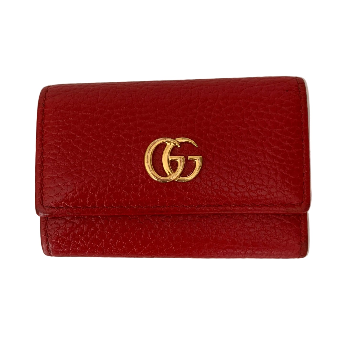 Gucci GG marmont red leather 6 ring Keyholder authentic with COA