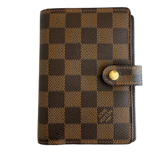 Louis Vuitton damier brown agenda organizer planner authentic with COA unisex PM CA0026