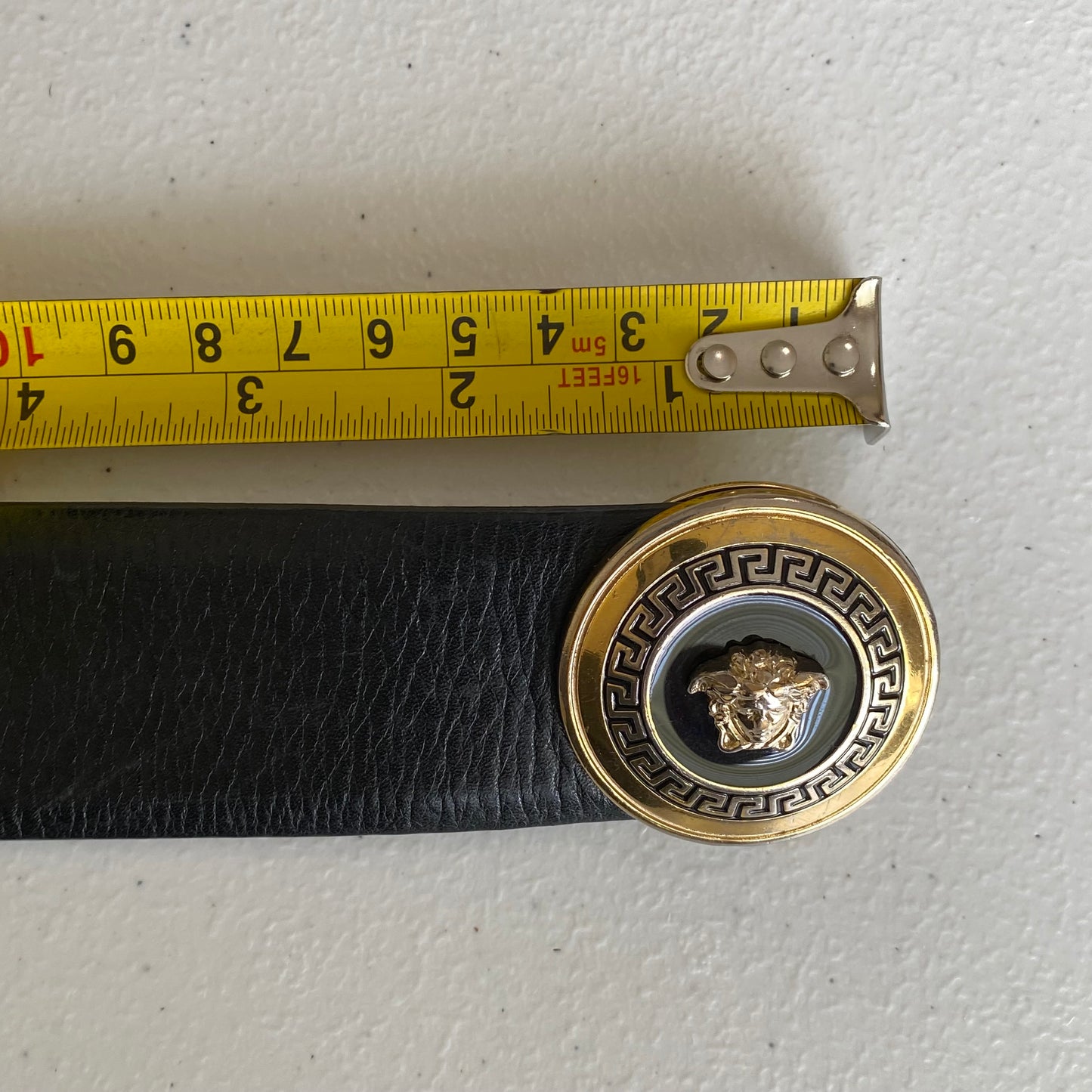 Versace unisex Medusa logo black leather belt authentic with coa size 85 cm 34 inch