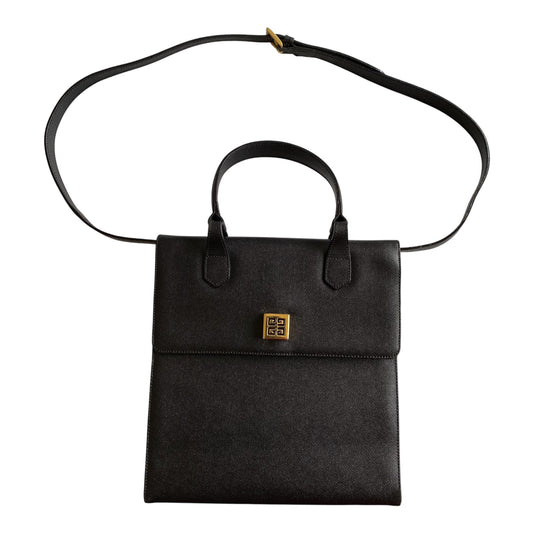 Givenchy black leather 2 way crossbody tote bag Authentic with COA