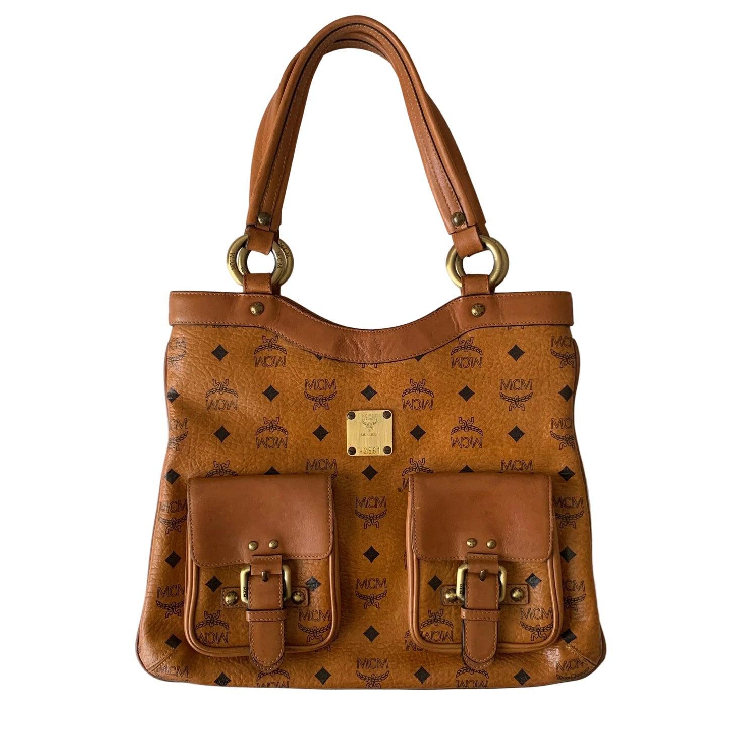 MCM cognac shoulder bag authentic with COA