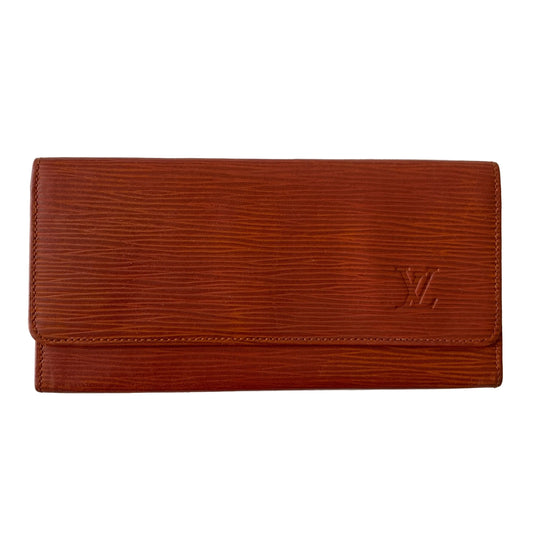 Louis Vuitton brown Epi leather long wallet Authentic with COA