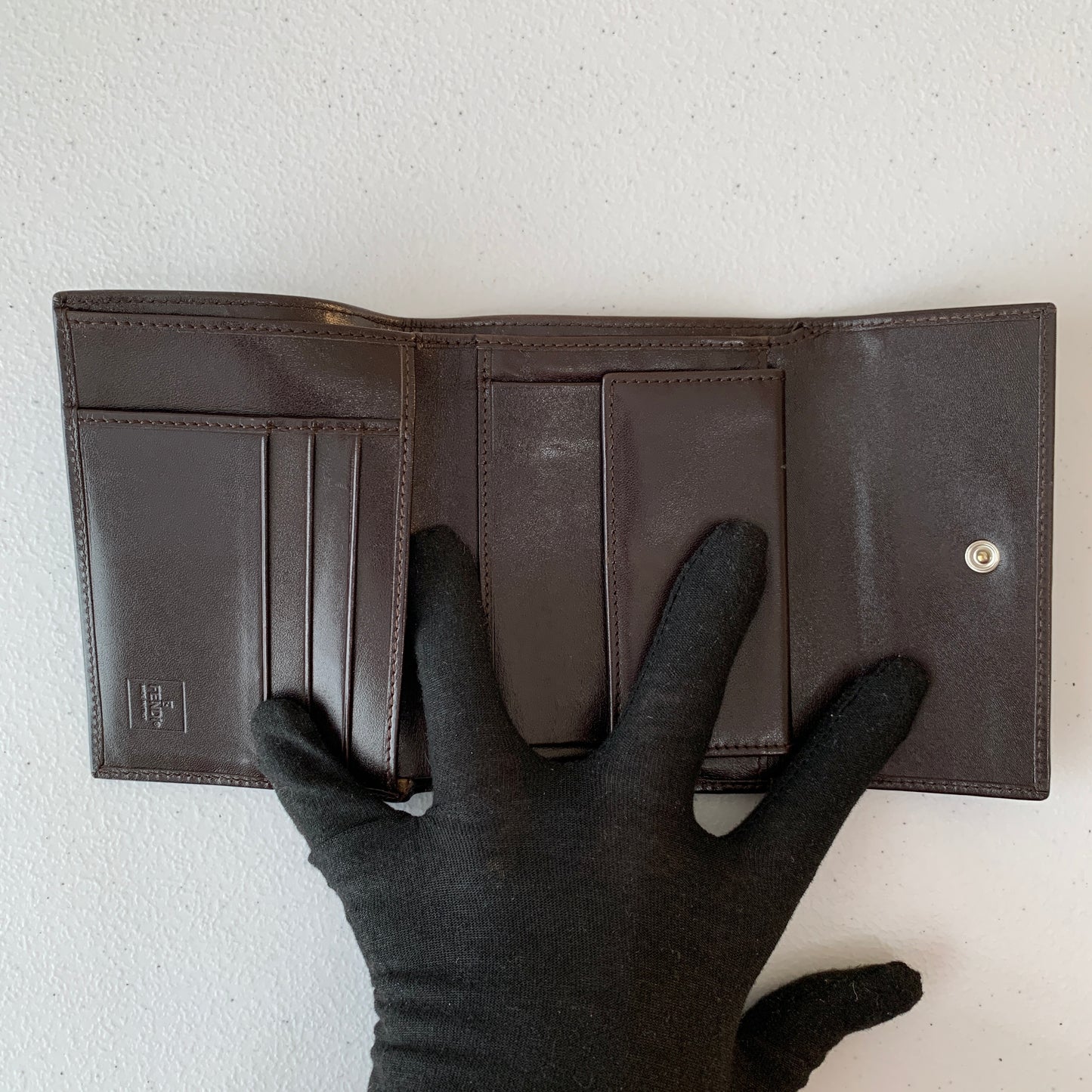 Fendi zucca monogram trifold Wallet authentic with COA