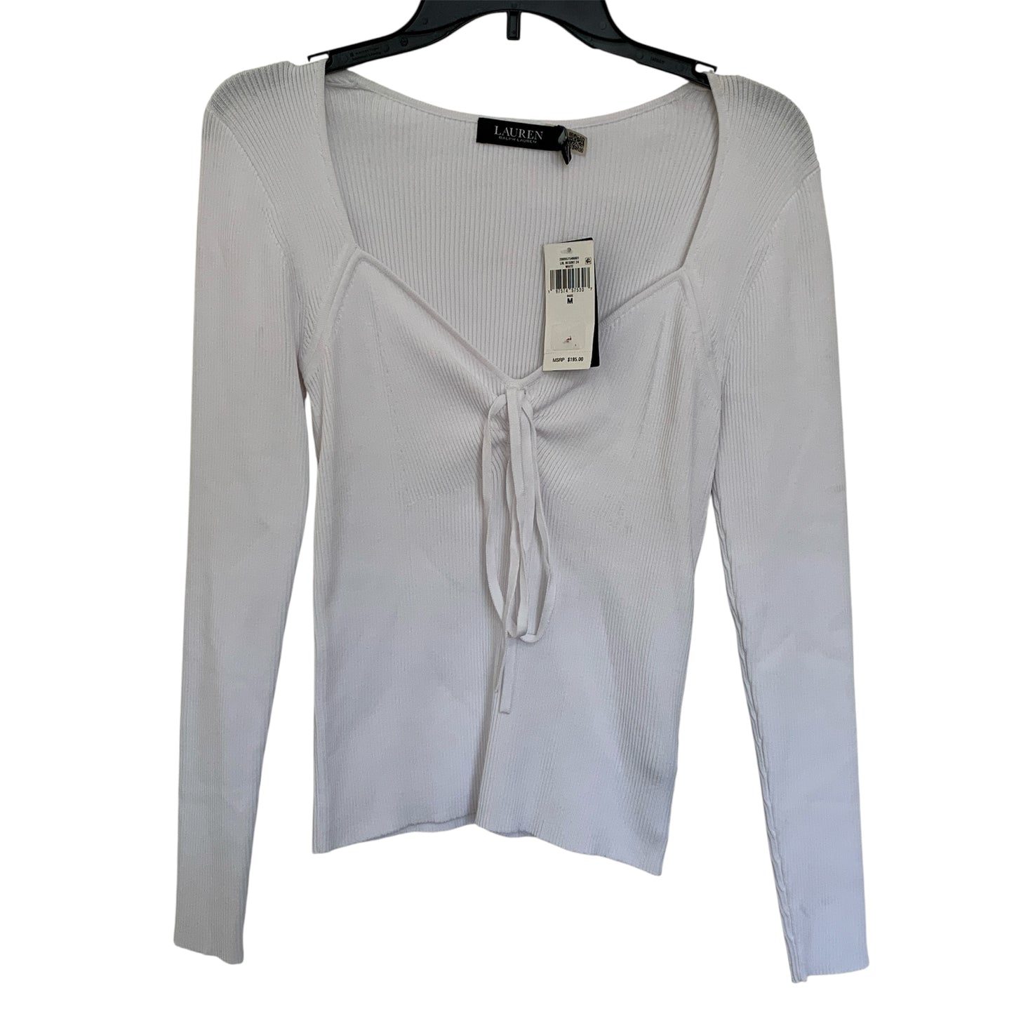 Lauren Ralph Lauren Women’s NWT white long sleeve size M tie front shirt