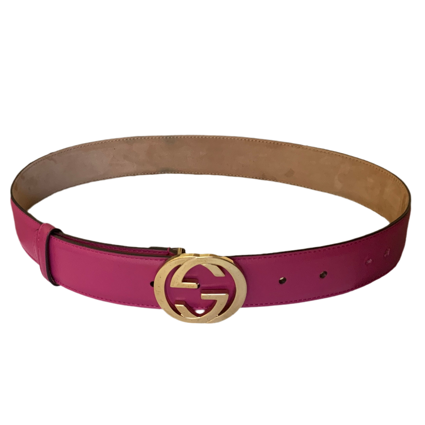 Authentic Gucci women’s fuchsia leather belt