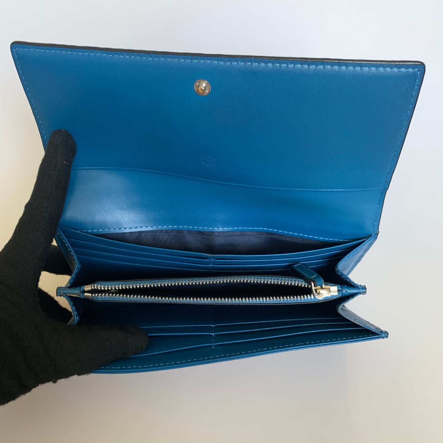 MCM black visetos long wallet Authentic with COA box dusty