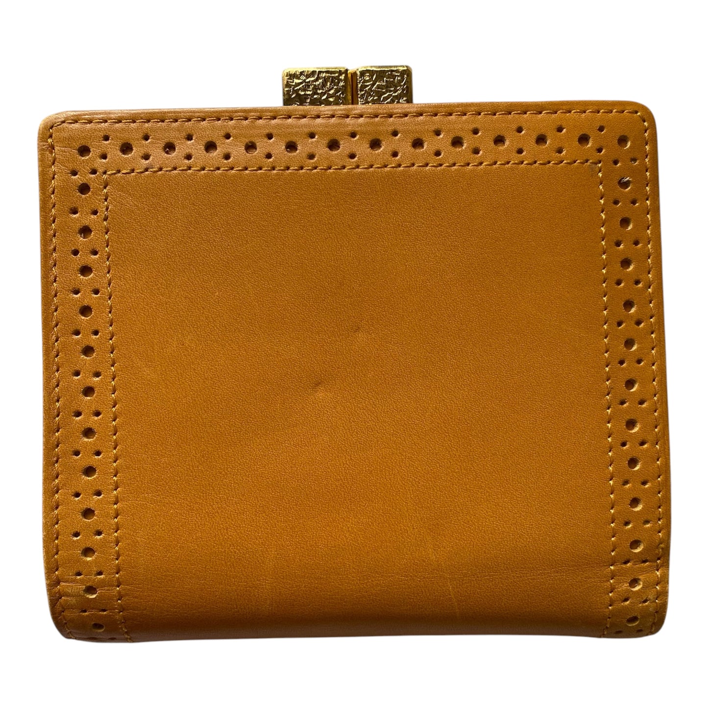 Yves Saint Laurent vintage kiss lock leather wallet Authentic with COA 4.2x3.9