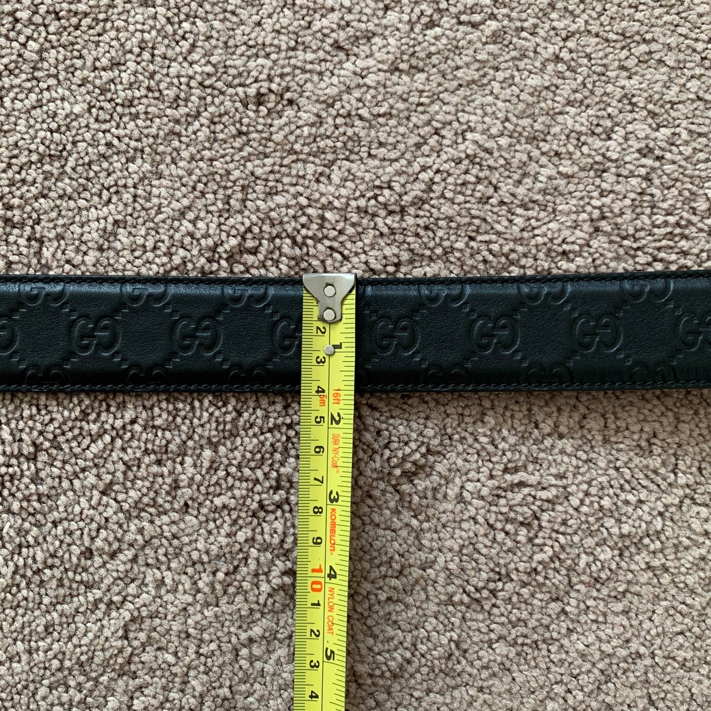 Authentic Gucci new unisex signature black leather belt with dust bag and box