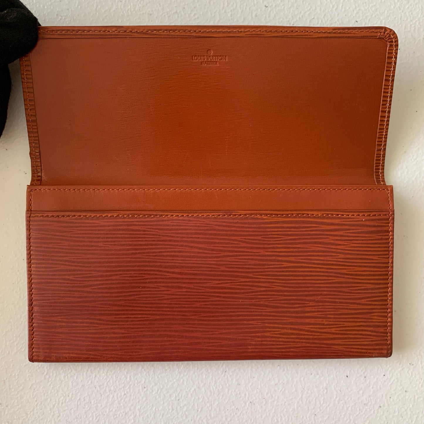 Louis Vuitton brown Epi leather long wallet Authentic with COA