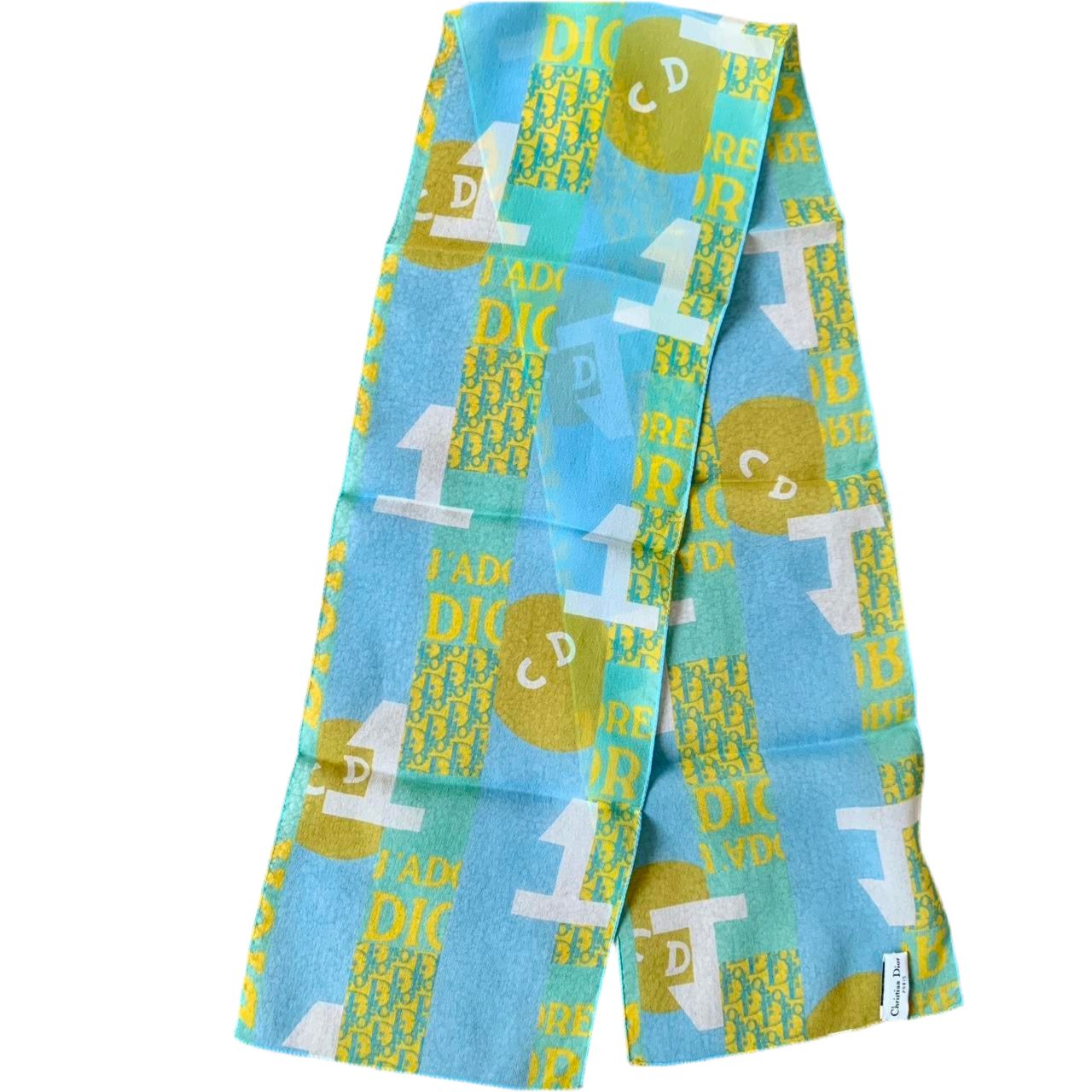 Authentic Vintage Christian Dior women’s silk logo scarf