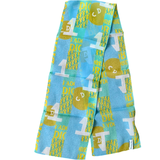 Authentic Vintage Christian Dior women’s silk logo scarf