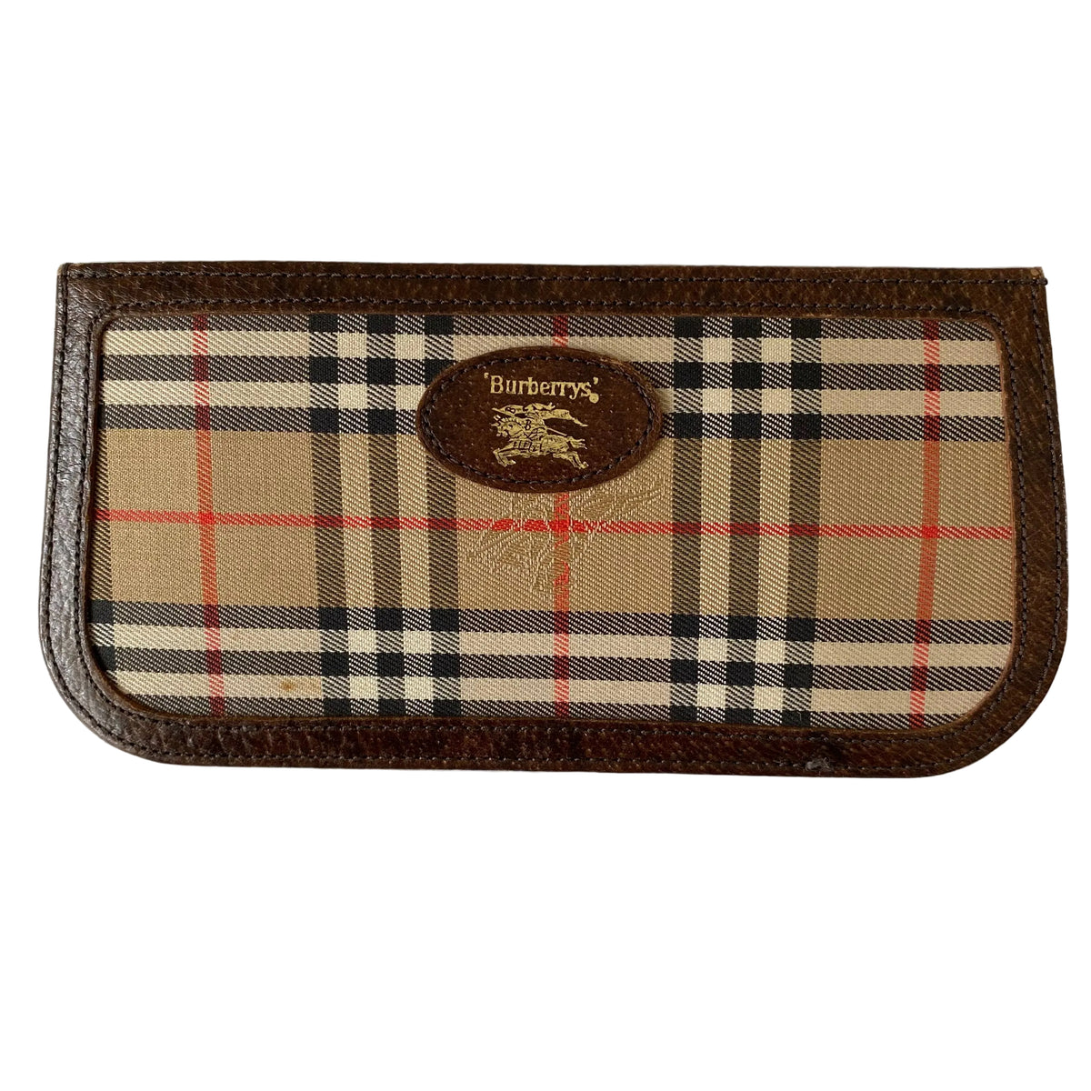 Burberry vintage check glasses holder Authentic with COA 6.7x3.3