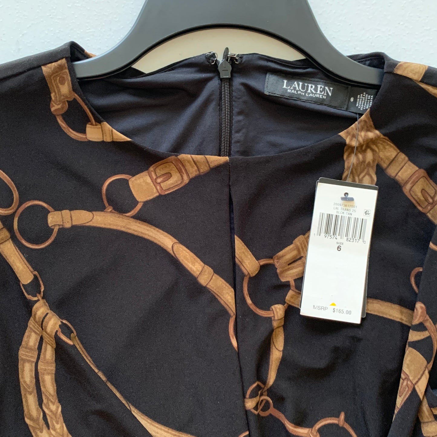 Lauren Ralph Lauren Women’s NWT sleeveless dress black & tan women’s size 6