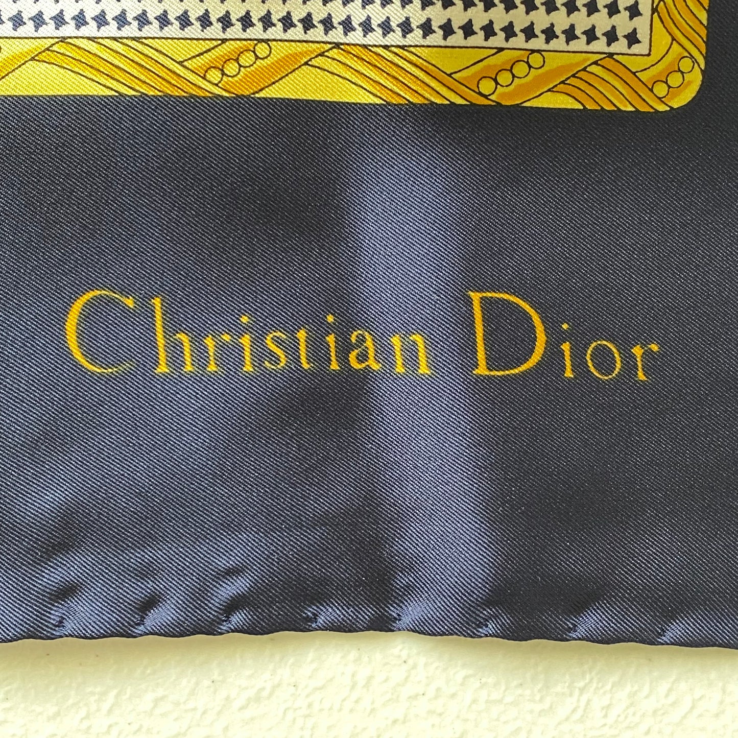 Christian Dior CD logo large silk square Scarf 34 inch Authentic with coa