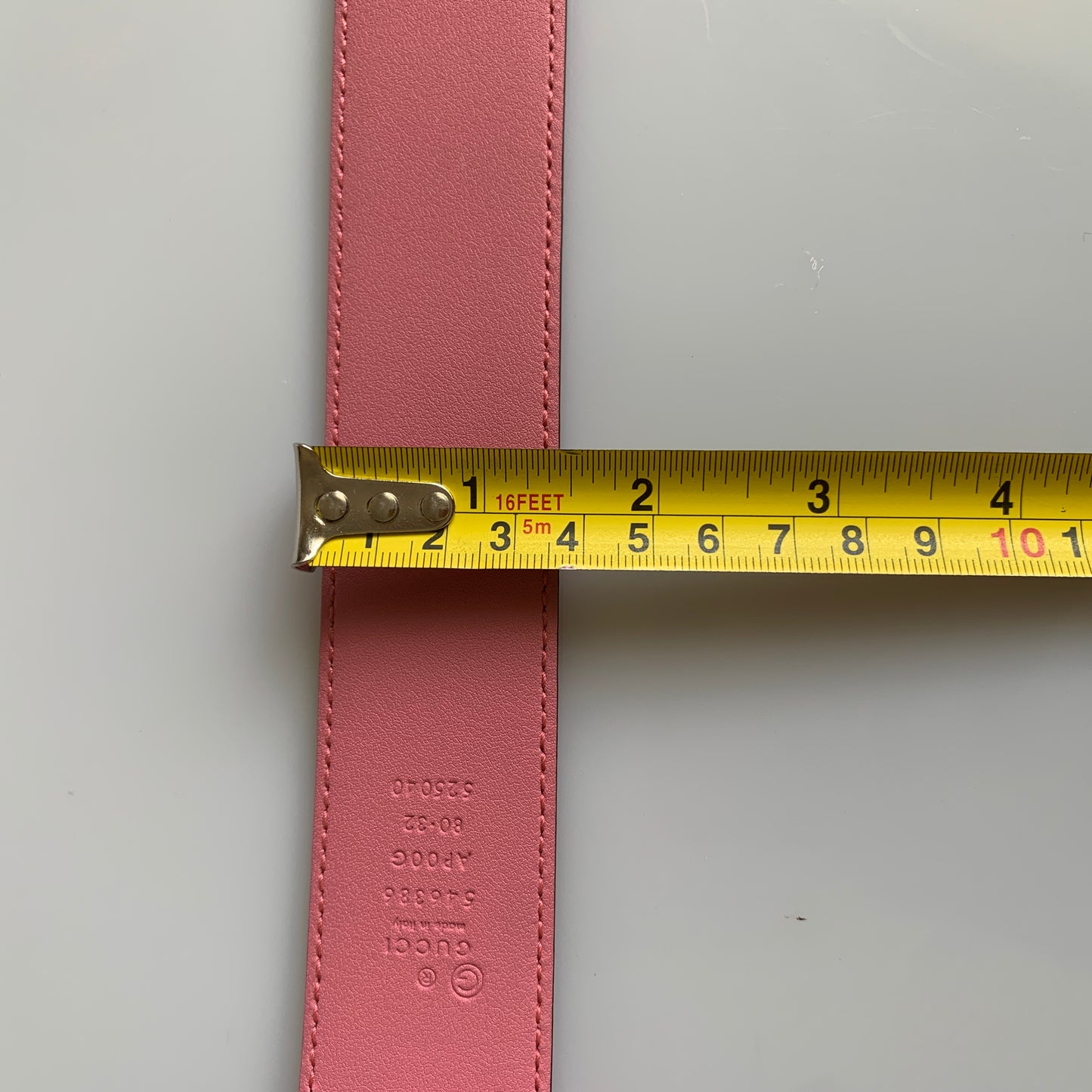 Gucci pink Leather Belt authentic with COA size 80 cm 32”