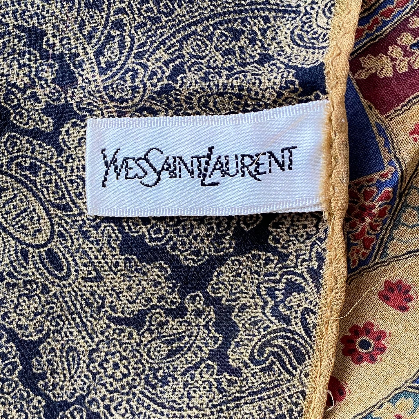 Yves Saint Laurent large square ysl logo Scarf 45 inch Authentic with coa
