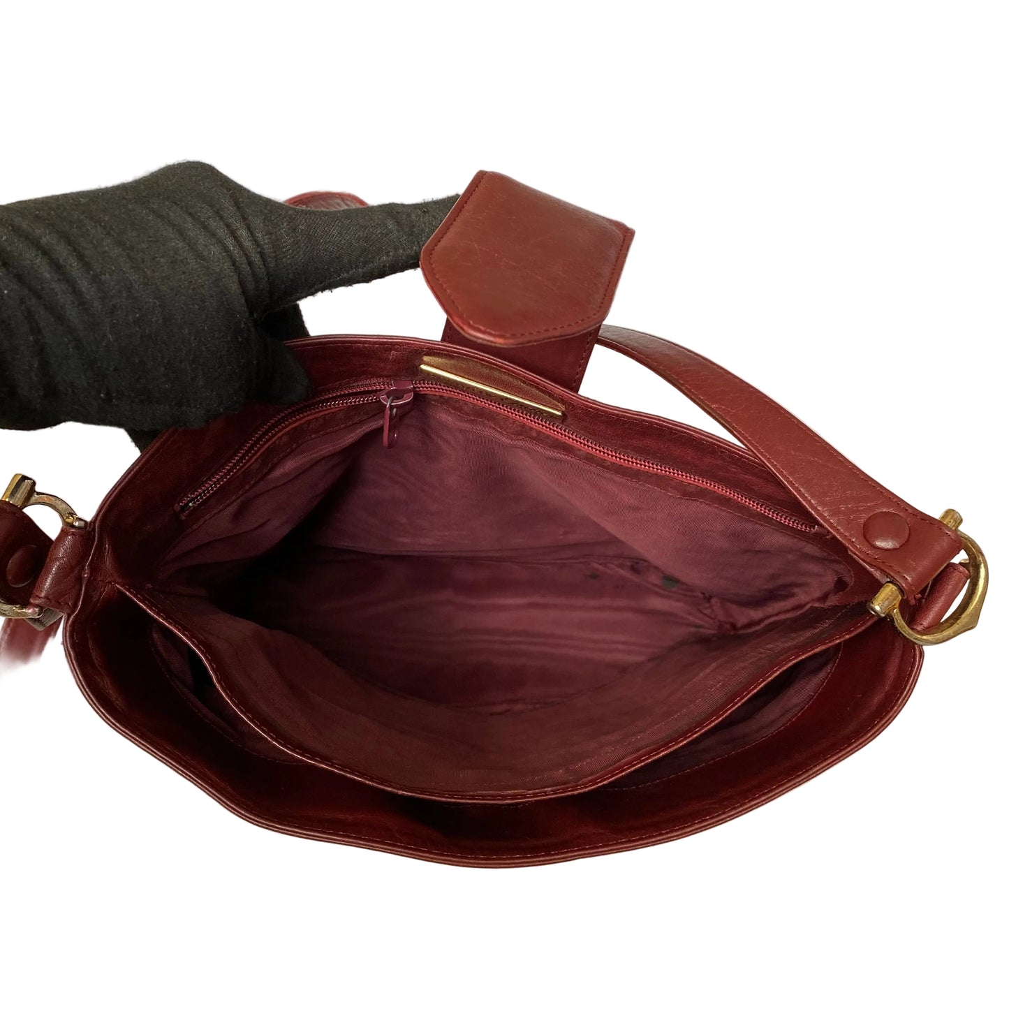 Cartier burgundy leather shoulder crossbody bag Authentic with coa 9.7x12x3.5