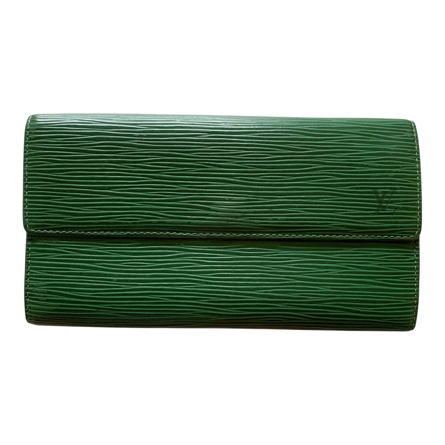 Louis Vuitton green epi leather long wallet CA1909 Authentic with COA