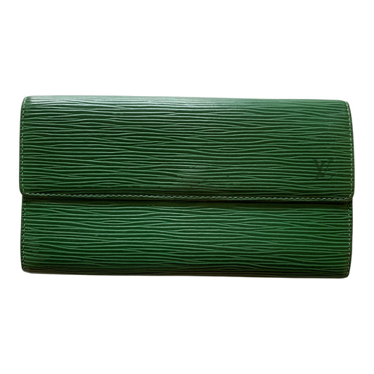 Louis Vuitton green epi leather long wallet CA1909 Authentic with COA