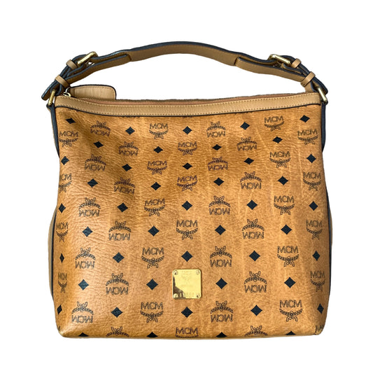 MCM cognac visetos shoulder bag Authentic with COA