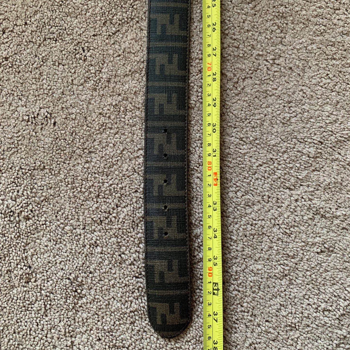 Authentic FENDI unisex reversibile double sided FF monogram leather belt