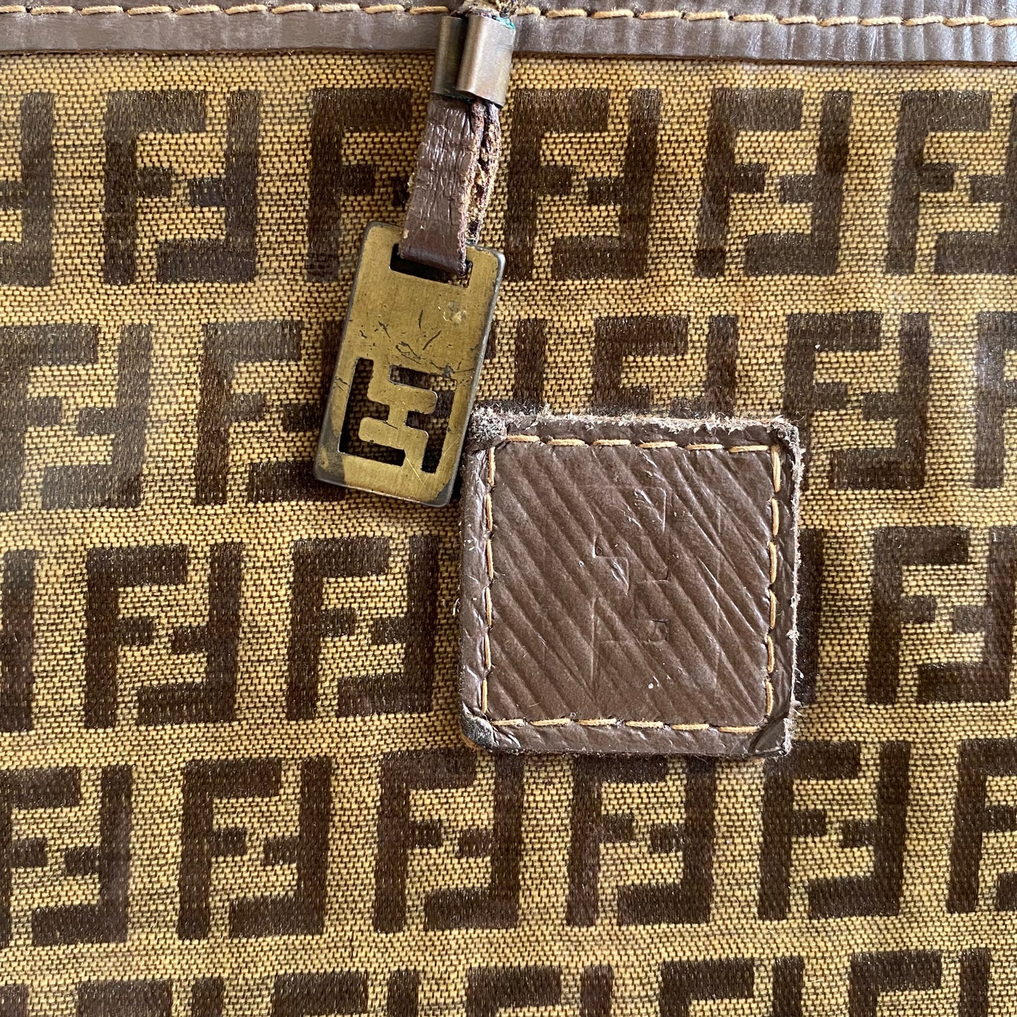 Fendi vintage monogram clutch bag Authentic with COA 10.1x6.2x2.8