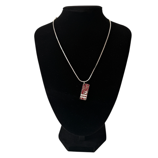 Christian Dior silver chain necklace red trotter pendant authentic with COA 007