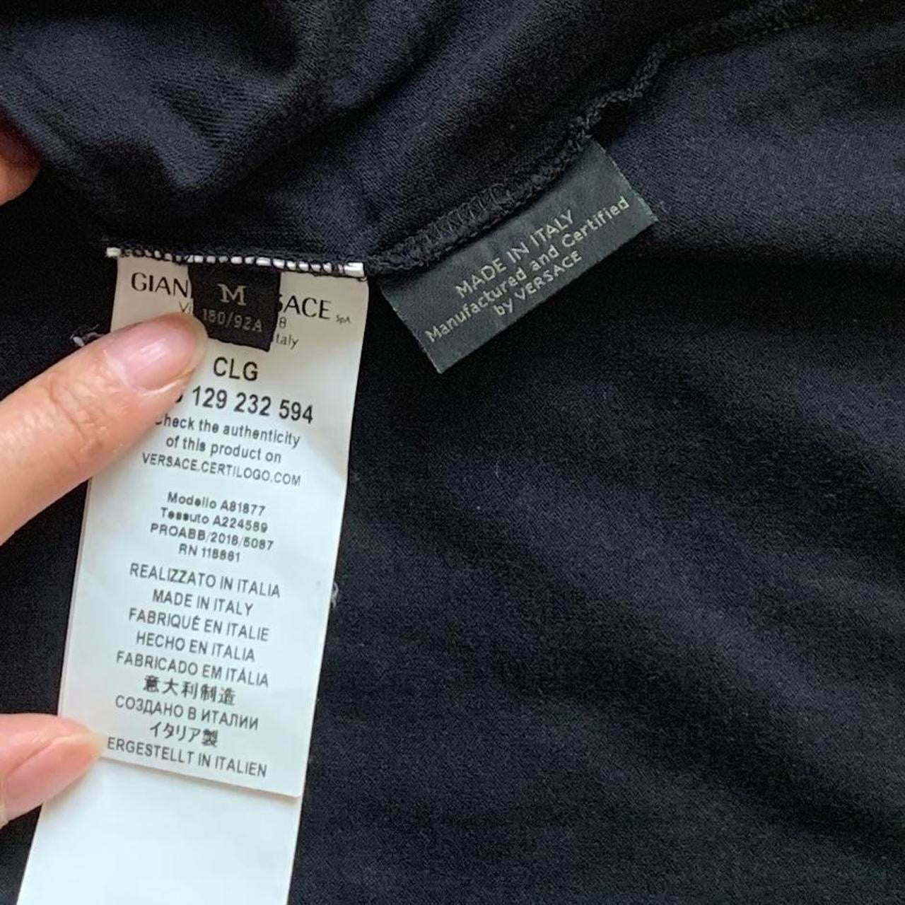 Authentic Versace men’s logo black cotton t shirt size M