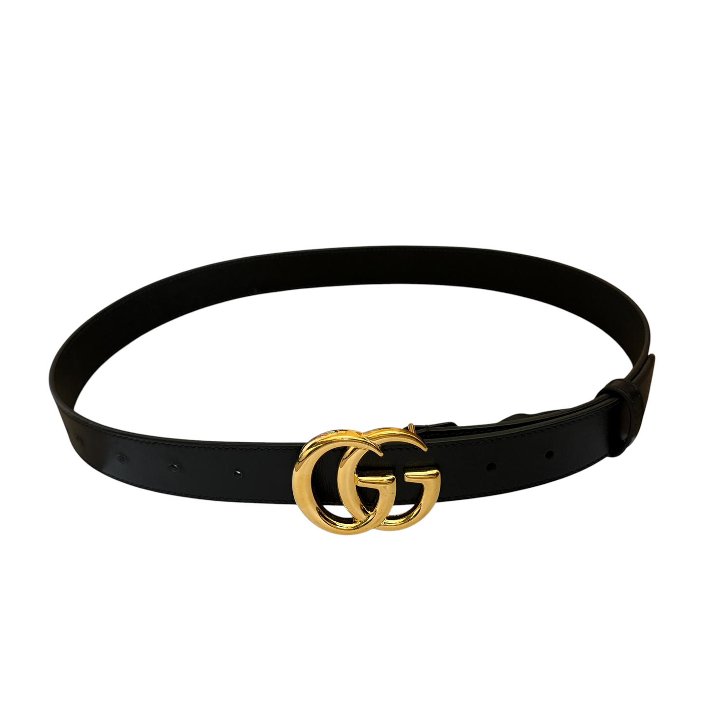 Gucci GG marmont black leather belt size 85/34 authentic with COA