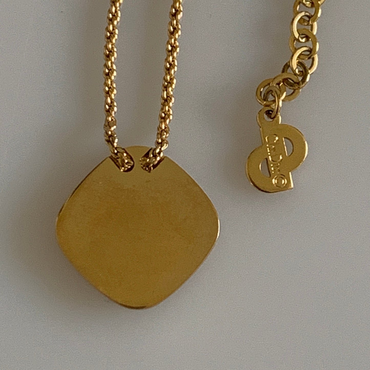 Christian Dior logo pendant Necklace with extender authentic with COA