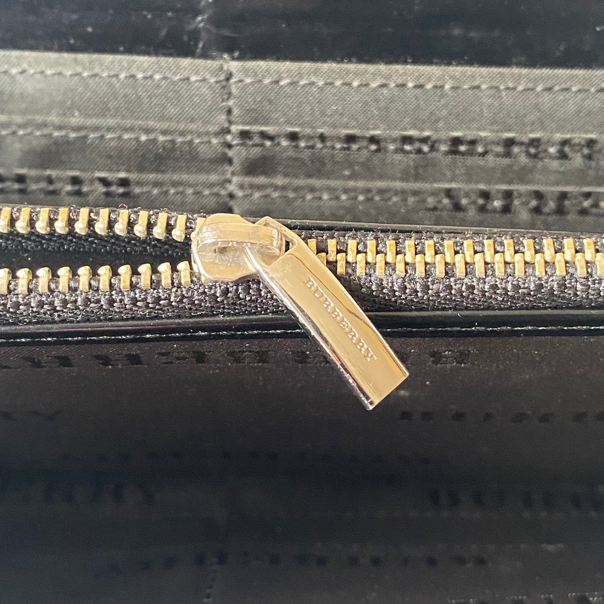 Burberry nuova check embossed black long wallet Authentic with COA 7.5x4