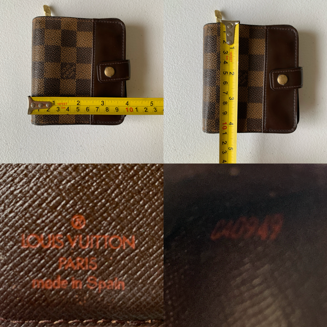 Louis Vuitton damier brown compact wallet CA 0949 authentic with COA