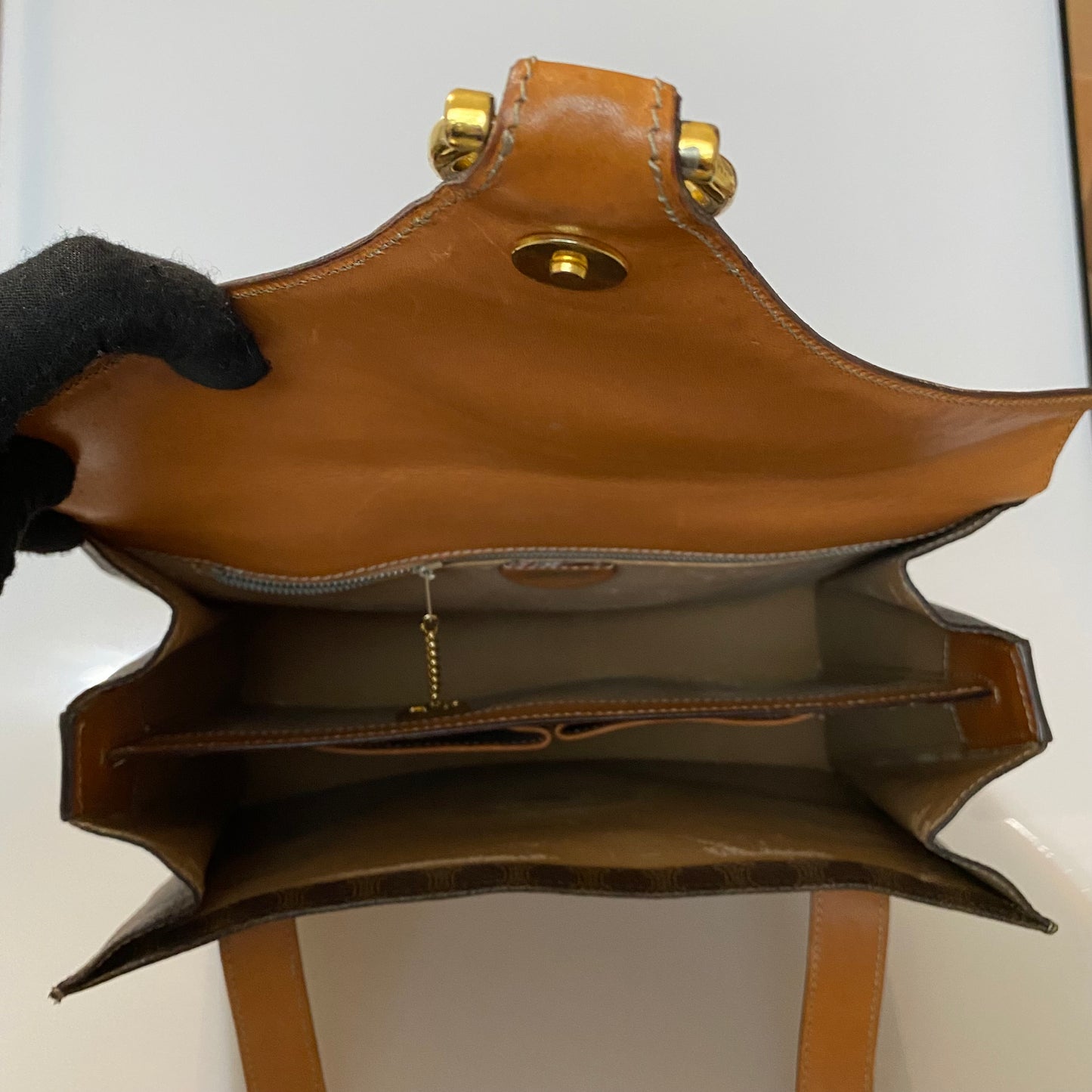 Celine vintage macadam shoulder bag Authentic with coa dusty 11.6x9.5x3.7