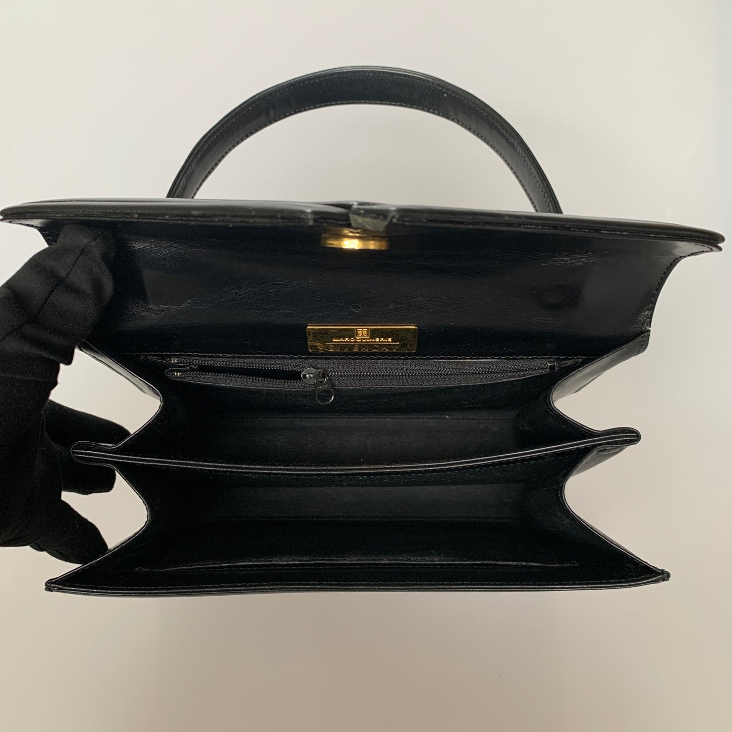 Givenchy vintage black leather shoulder bag Authentic with COA