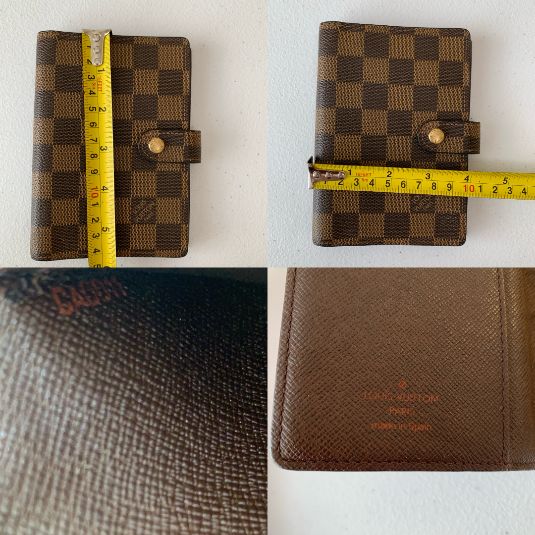 Louis Vuitton Damier ebene agenda Planner unisex PM ca0011 authentic with COA