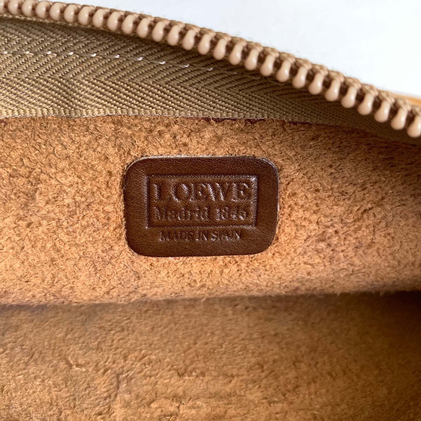 Loewe mustard yellow leather clutch pouch bag Authentic with COA 8.3x6.3