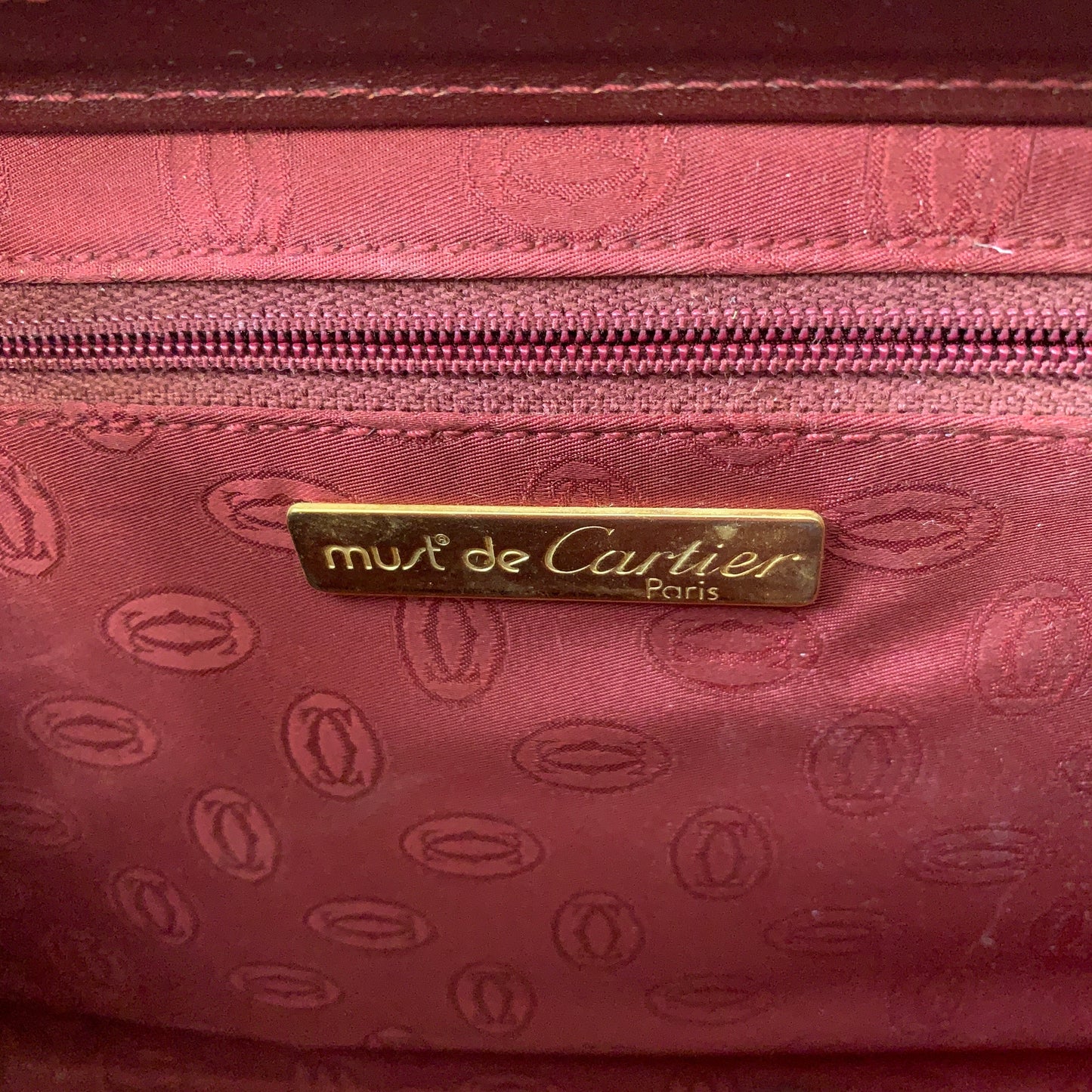 Cartier burgundy leather Clutch bag authentic with COA
