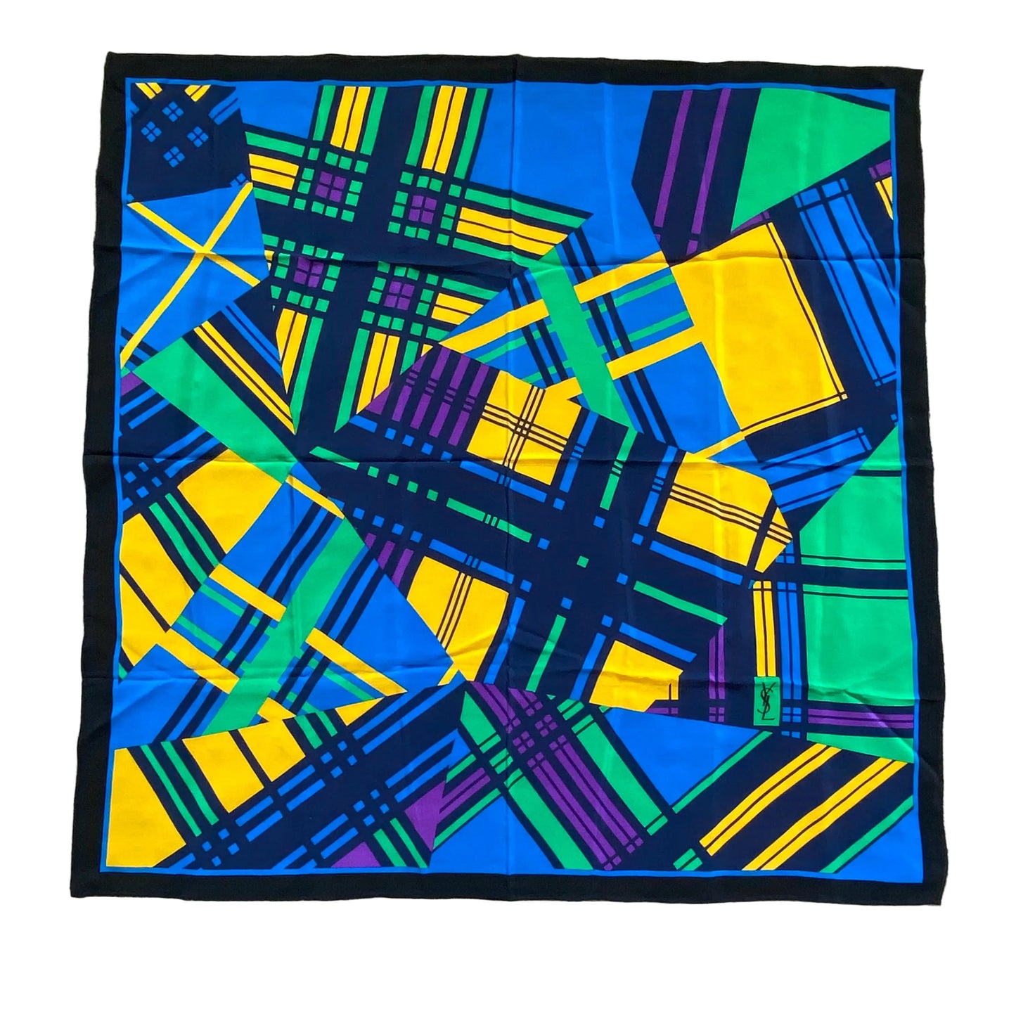 Yves Saint Laurent large square silk Scarf Authentic with coa 34 inch
