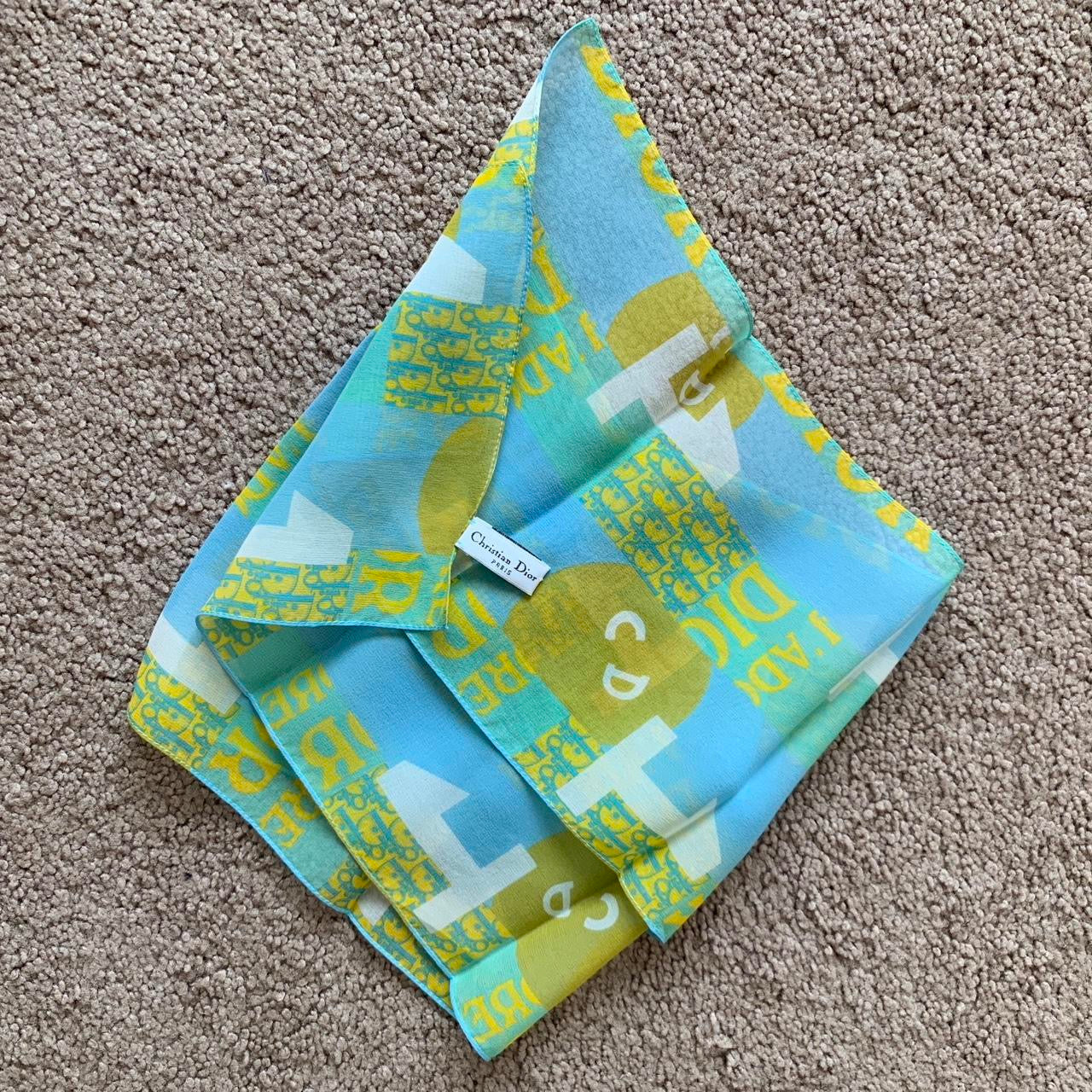 Authentic Vintage Christian Dior women’s silk logo scarf