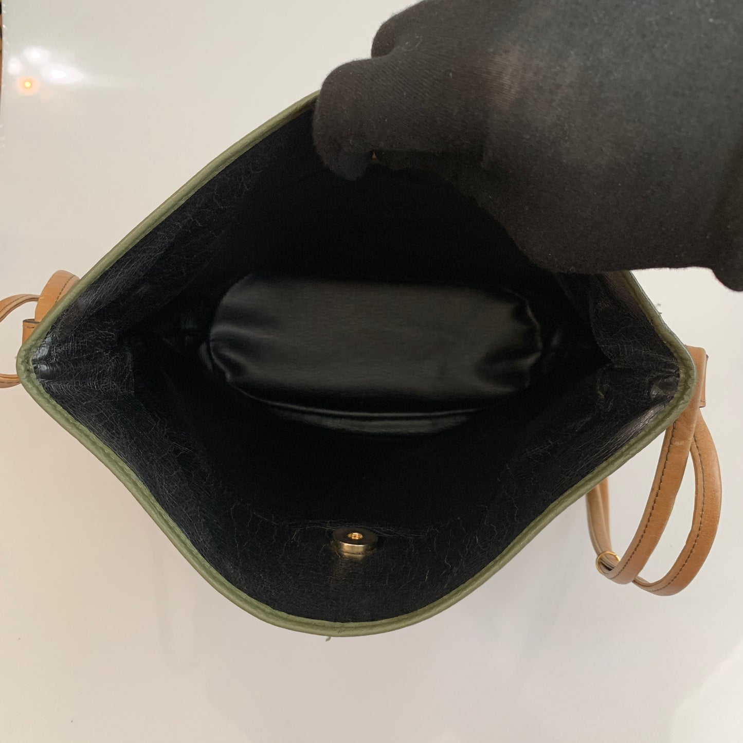 Dior leather green brown crossbody bag authentic with COA