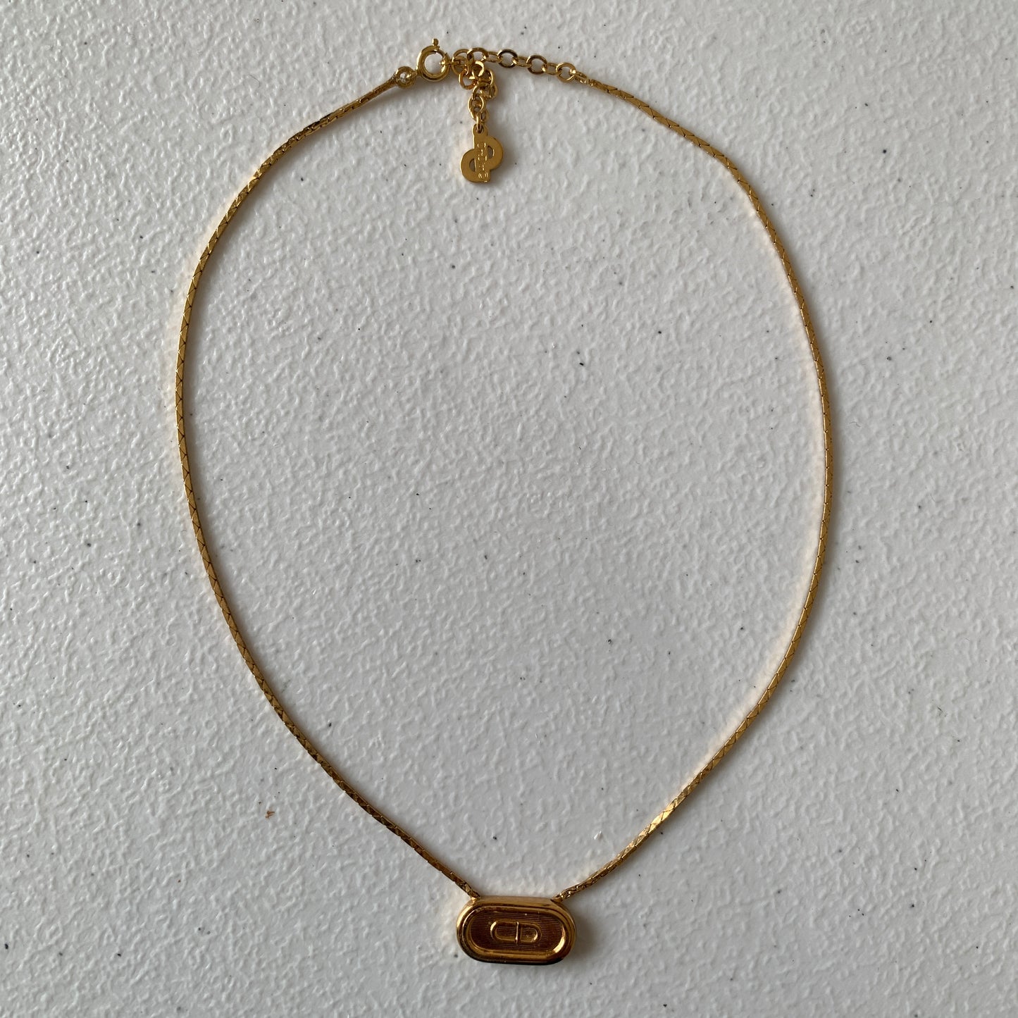 Dior CD letter gold plated adjustable necklace Authentic with COA