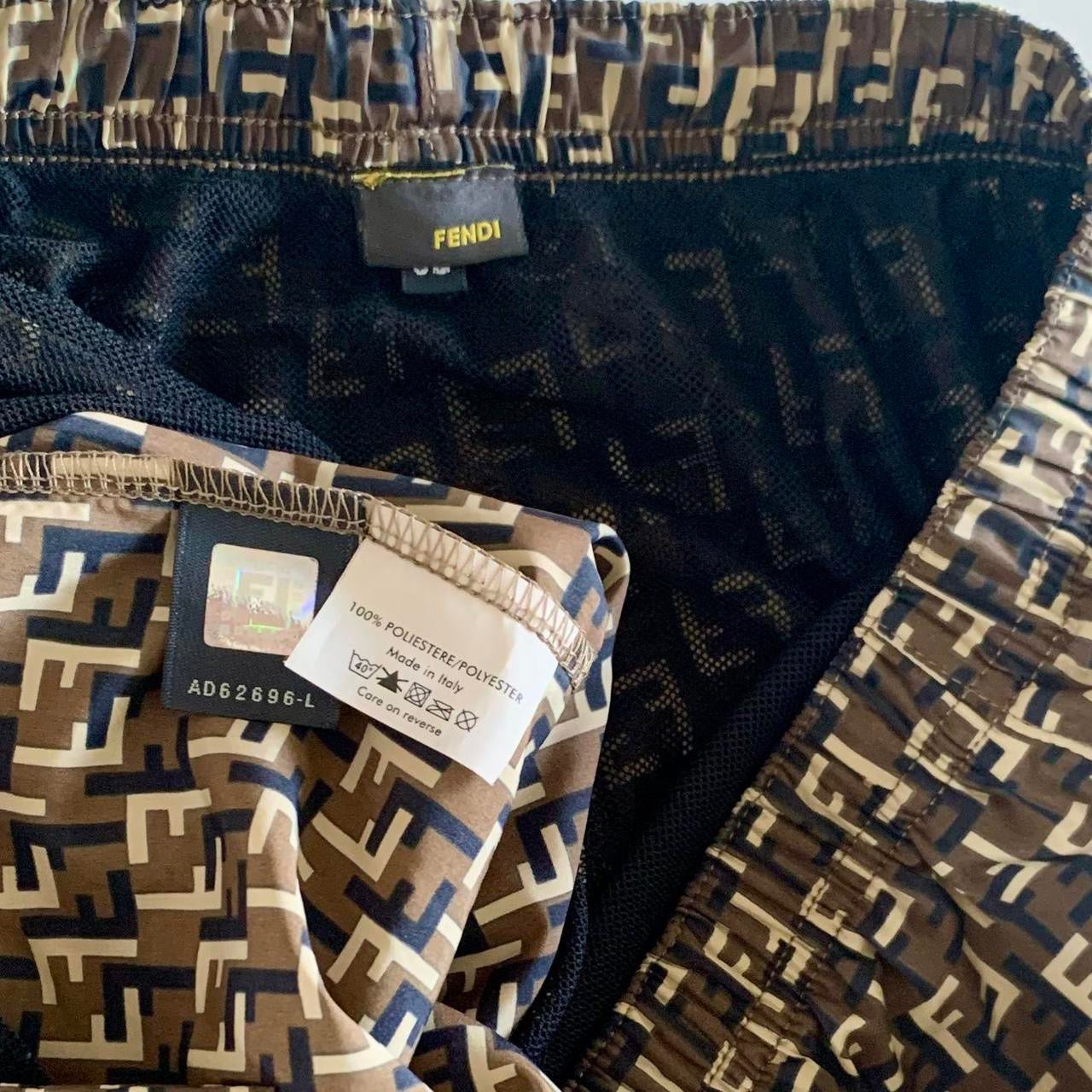 Authentic Fendi FF monogram men's swim trunks