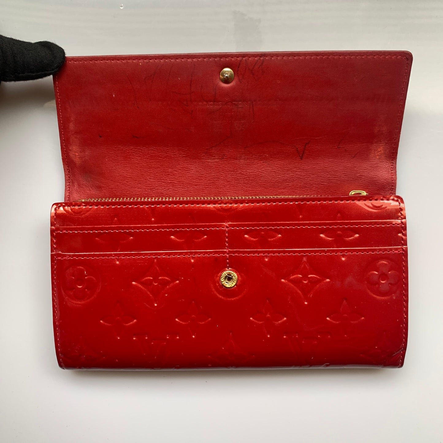 Louis Vuitton vernis red long wallet TS0112 Authentic with COA 7.5x4
