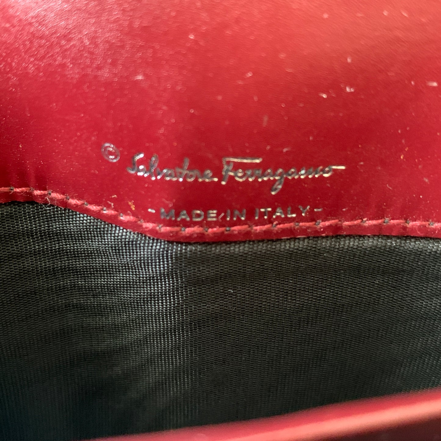 Ferragamo burgundy leather long wallet Authentic with COA