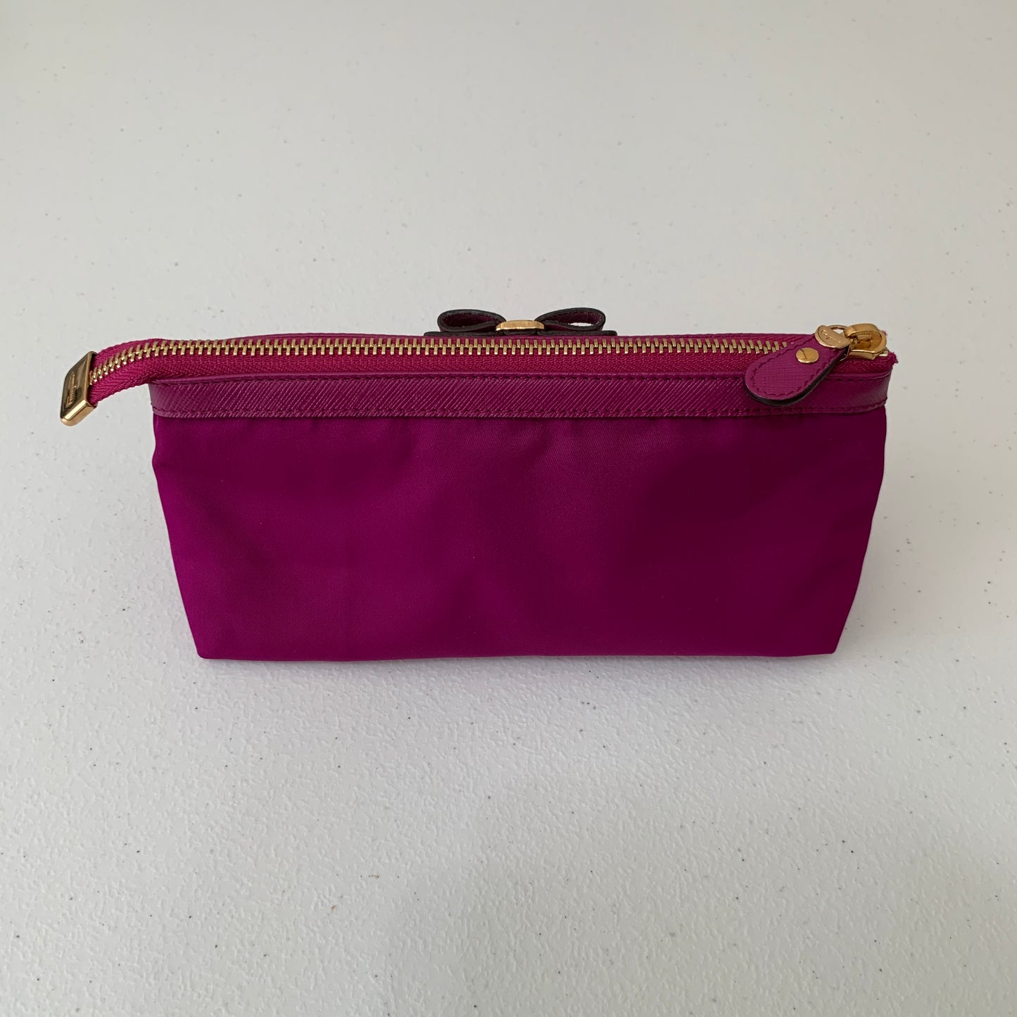 Ferragamo pink vara bow pouch authentic with COA