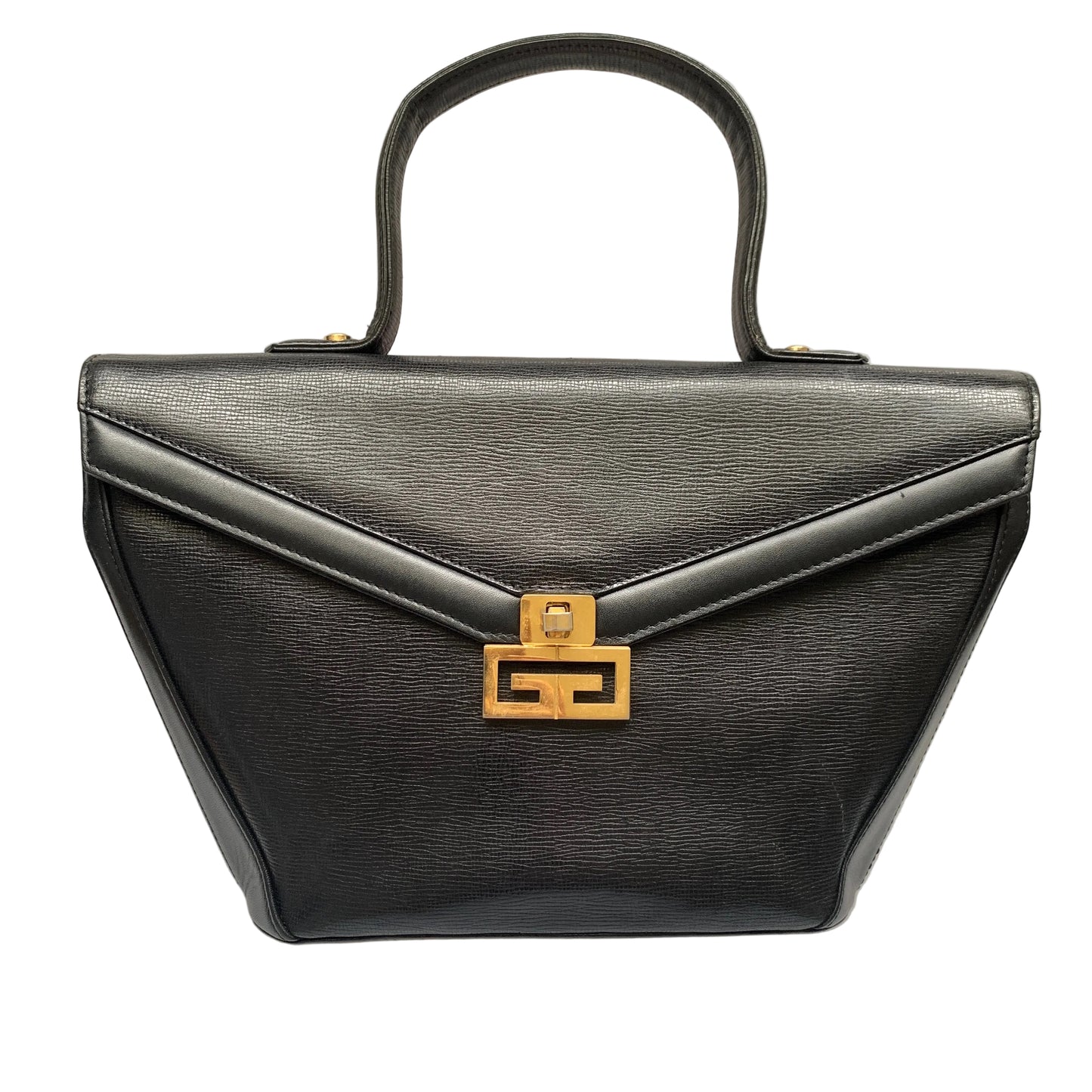 Givenchy 2G logo geometric black leather tote bag Authentic with COA 12.7x8x3.5